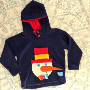 WACKY Fleece Snowman Applique Hooded Pullover 4 -5 youth